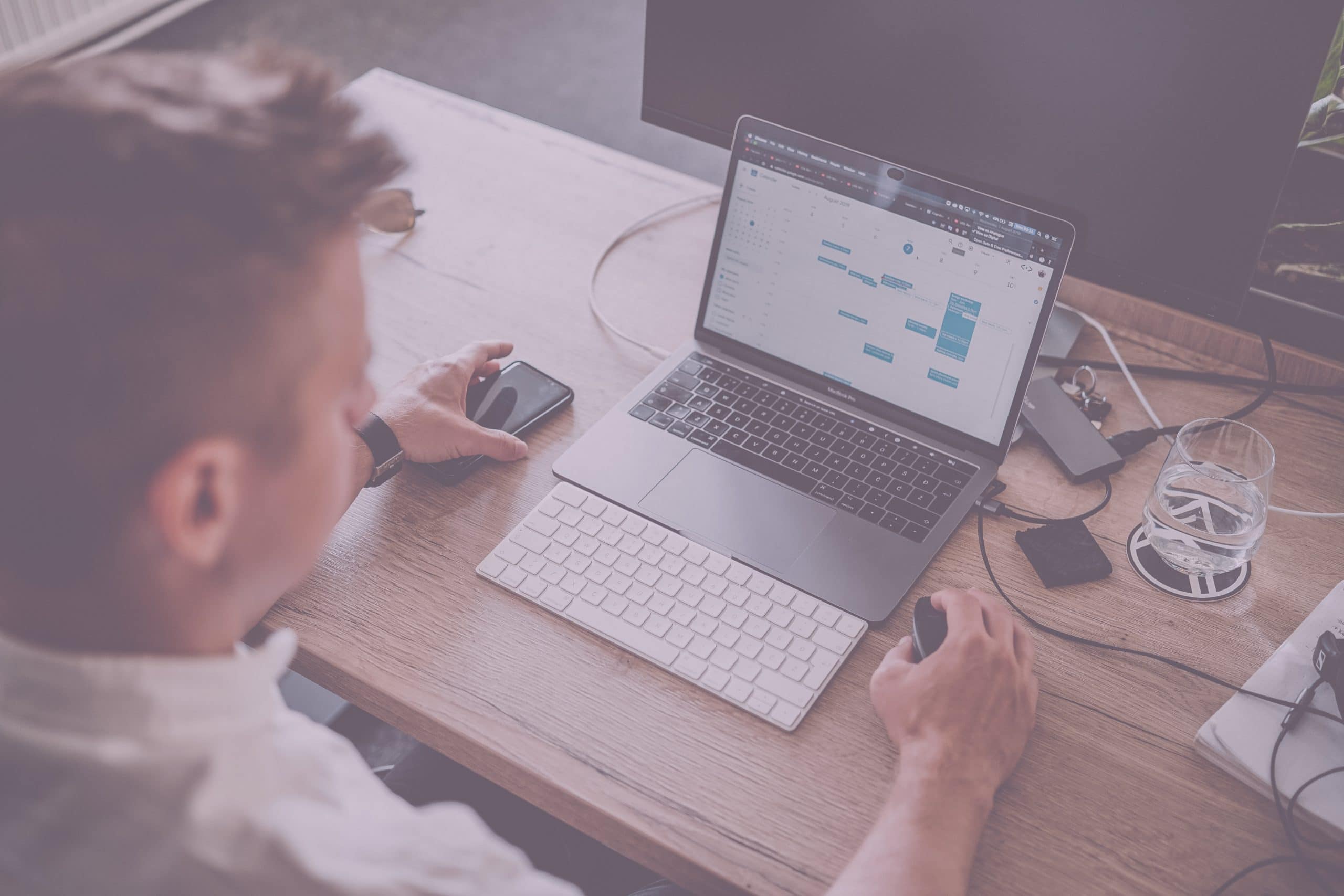 Man on a laptop on a table